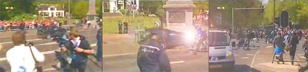 Videoframes from NOS television journal of the crash of Karsten T.