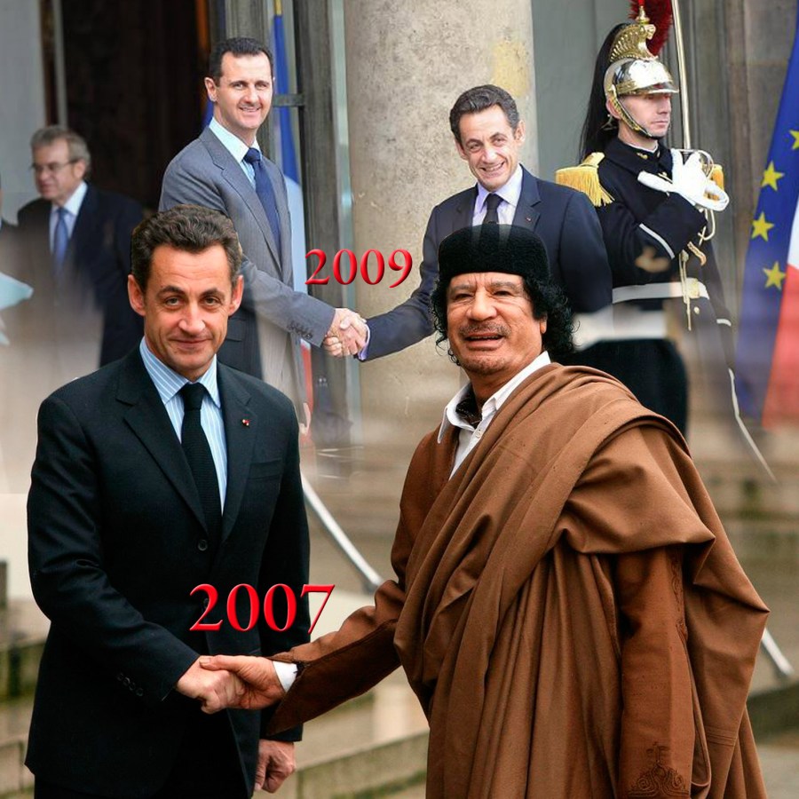 EntenteElyseeSarkozyGaddafiAssad